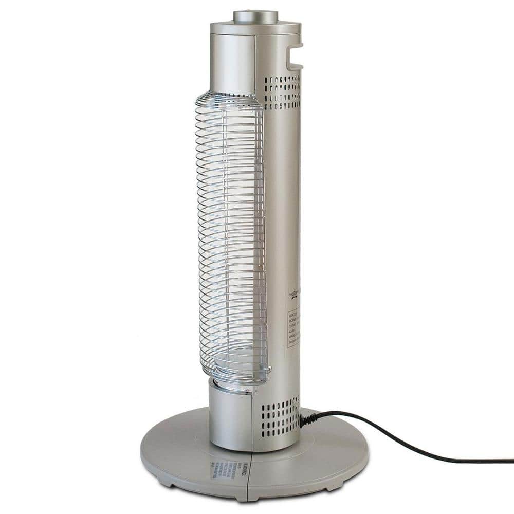 Beige and Gray Electric Radiant Tower Heater with Thermostat