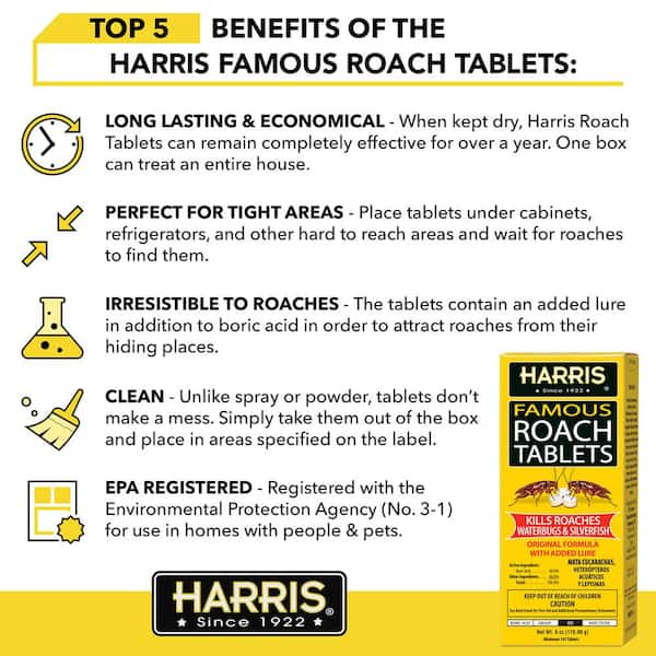 Harris 6 oz. Famous Roach Tablets HRT-6 - The Home Depot