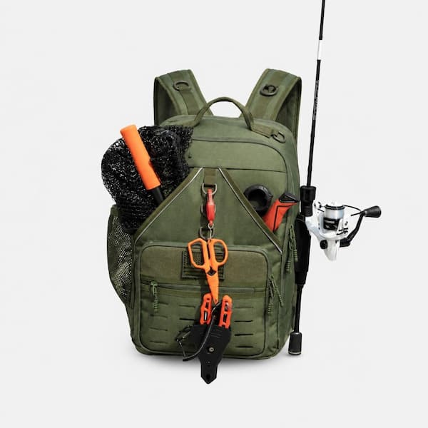 40L 26L Oxford Fabric Fishing Tackle Backpack with Rod Holder 4
