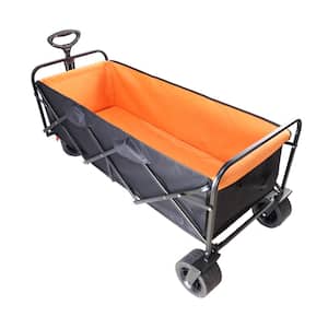 9 cu. ft. Big Large Capacity Steel Folding Cart Extra Long Extender Wagon Cart Shopping Beach Cart Garden Cart