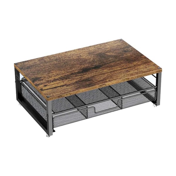 Unbranded 2-Tier Desk Organizer Monitor Stand Riser with Drawer and Pen Holder for Office Computer Wood