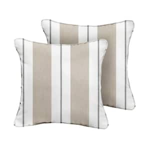 Sunbrella Relate Linen Square Indoor/Outdoor Corded Throw Pillow (2-Pack)