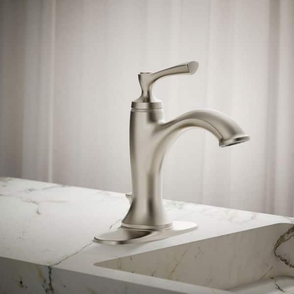 Elliston Single Hole Single-Handle Bathroom Faucet in Brushed Nickel