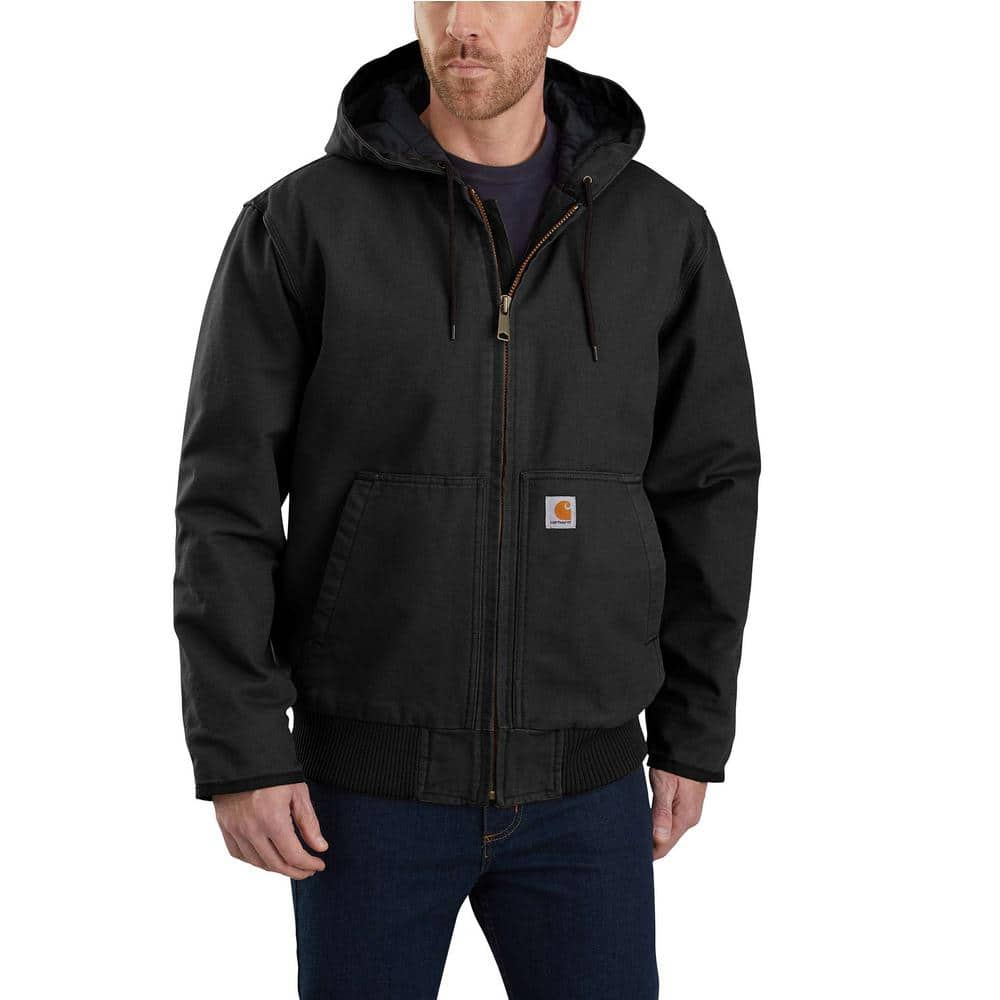 Carhartt Men's Medium Black Cotton Duck Active Jacket 104050-BLK