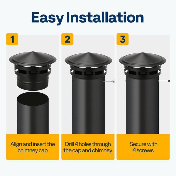 5 Inch Stove Pipe 8 Inch Round ,Adjustable Roof Cap For Vents, With ...