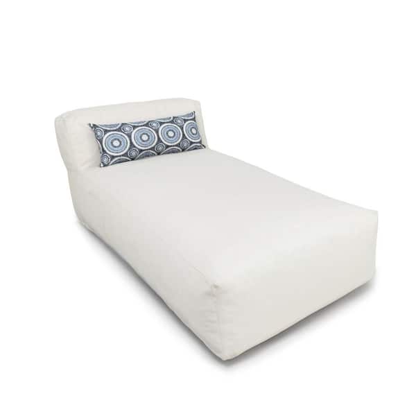 1-Piece Beige Outdoor Bean Bag Chaise Lounge