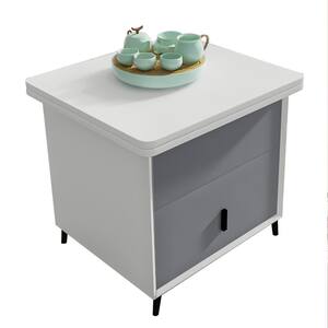 21.65 in. Gray Rectangle Expandable MDF Top Coffee Table