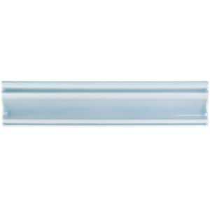 Newport Light Blue 1.97 in. x 9.84 in. Polished Ceramic Wall Chair Rail Tile