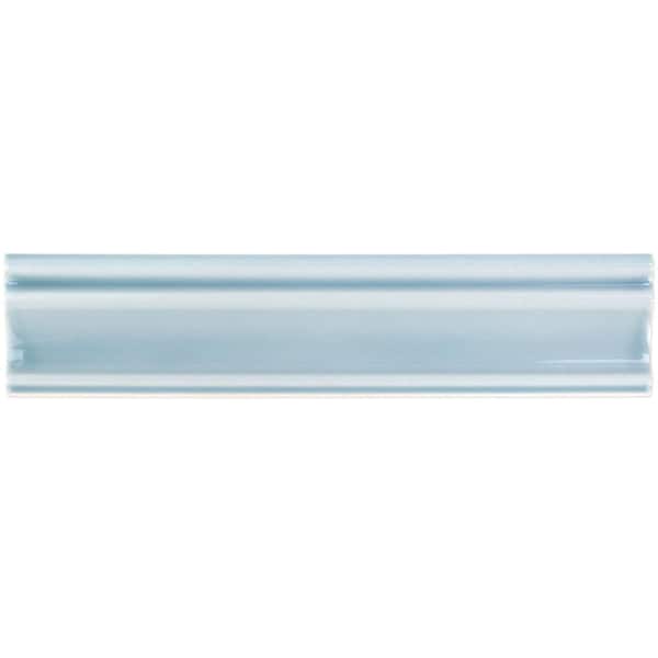Ivy Hill Tile Newport Light Blue 1.97 in. x 9.84 in. Polished Ceramic Wall Chair Rail Tile