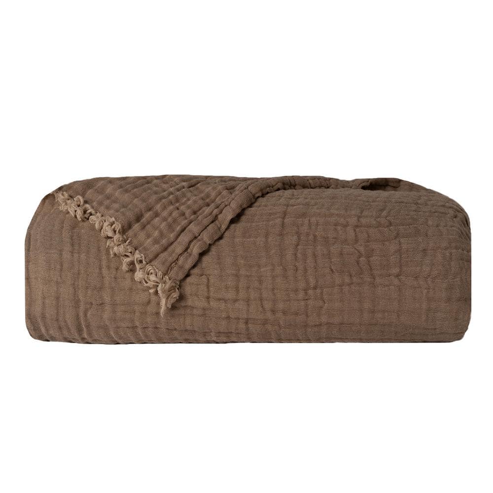 50"x60" Two-Toned Organic Cotton Reversible Throw Blanket