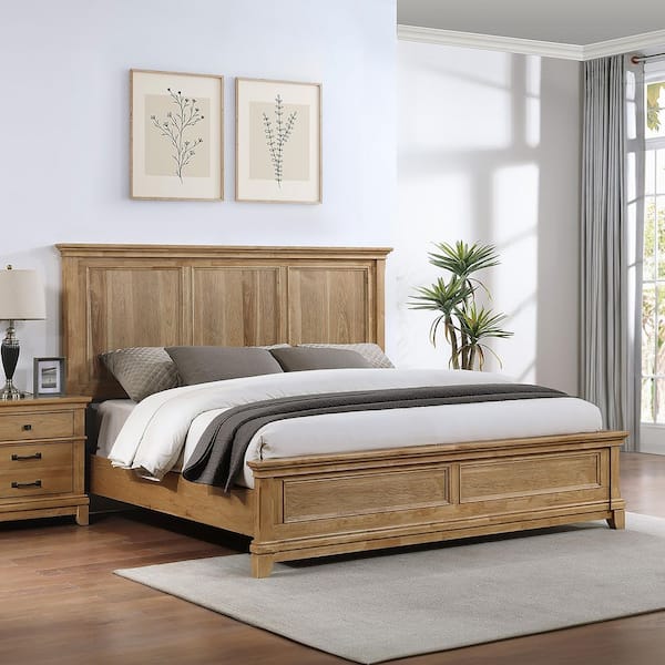 New Classic Furniture Sunstone Honey Brown Wood Frame King Panel Bed