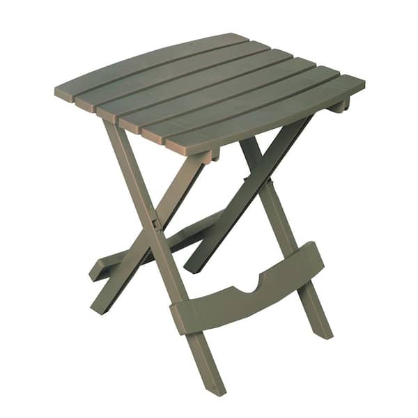 Adams Quik-Fold 20 in. Resin Gray Square Patio Side Table