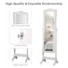 Costway White Mirrored Freestanding Jewelry Armoire Organizer Cabinet with Drawer and Led Lights GHMHSKU00776