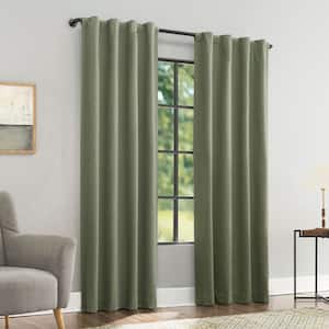 Sun Zero Treviso Moss Green Polyester/Linen 40 in. W x 84 in. L