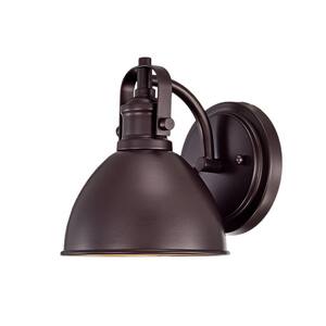 6 in. 1-Light  Oil Rubbed Bronze Shade Indoor Damp Wall Lamp