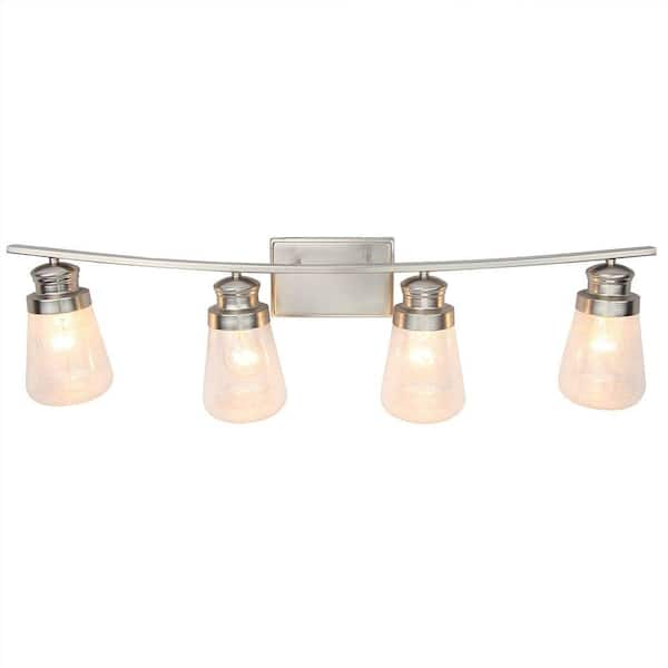 Little Tree Cloi 33.25 in. 4-Light Brushed Nickel Vanity Light