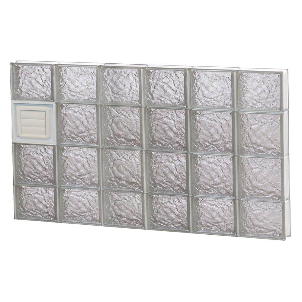 46.5 in. x 27 in. x 3.125 in. Frameless Ice Pattern Glass Block Window with Dryer Vent price history on PriceWatchPro