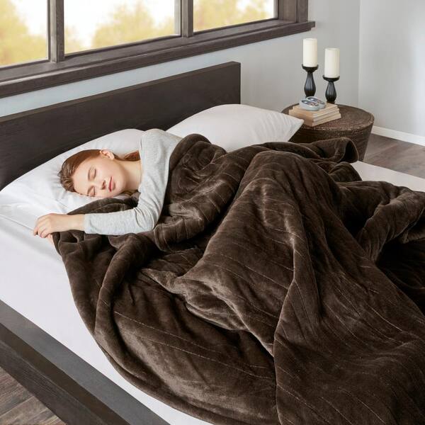 Beautyrest 100 in. x 90 in. Heated Microlight to Berber Chocolate King  Blanket BR54-0388 - The Home Depot