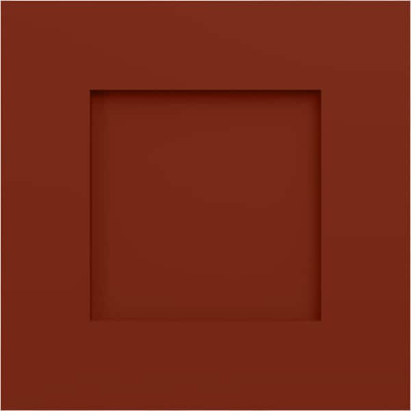 Ekena Millwork 12 in. W x 12 in. H EnduraCore Composite Flat Panel Shutters Sample, Pepper Red