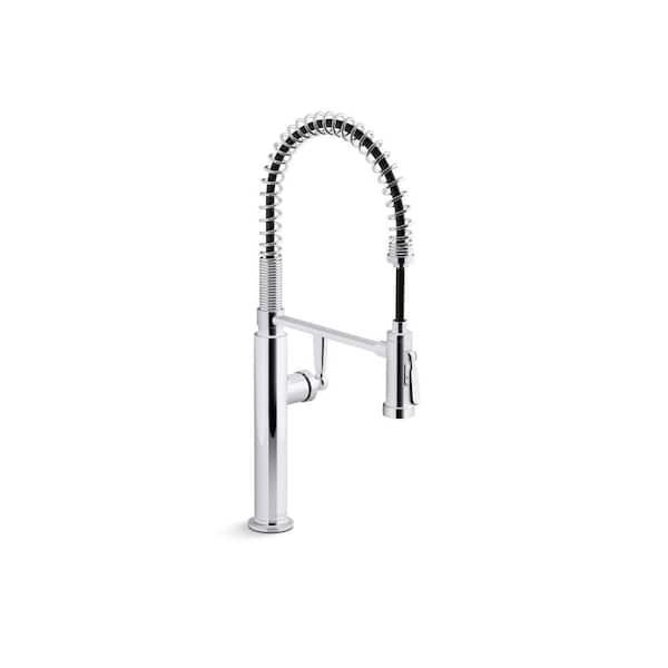 KOHLER Edalyn By Studio McGee Single Handle Pull Down Sprayer Kitchen Faucet With Sprayhead in Polished Chrome