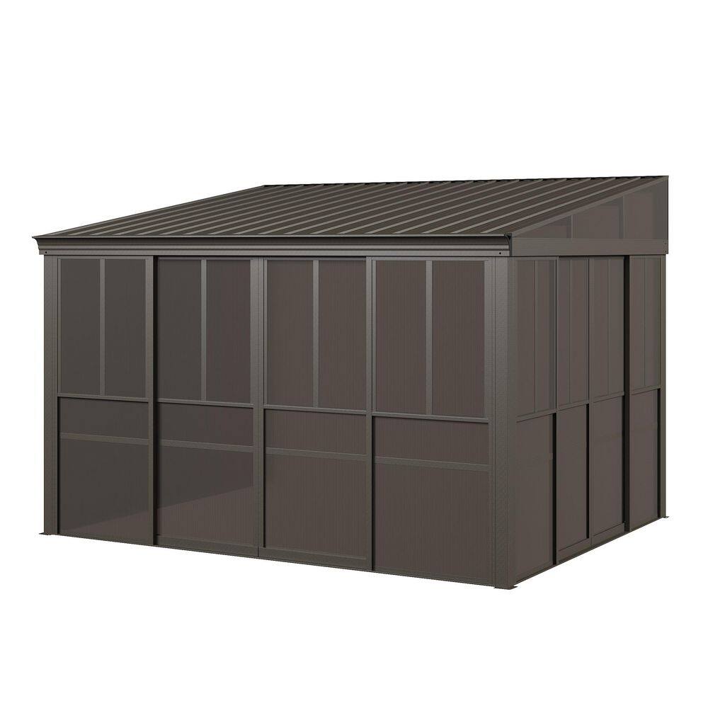 12 ft. x 10 ft. Wall Mounted Sunroom, All-Season Solarium with Sliding Door price history on PriceWatchPro