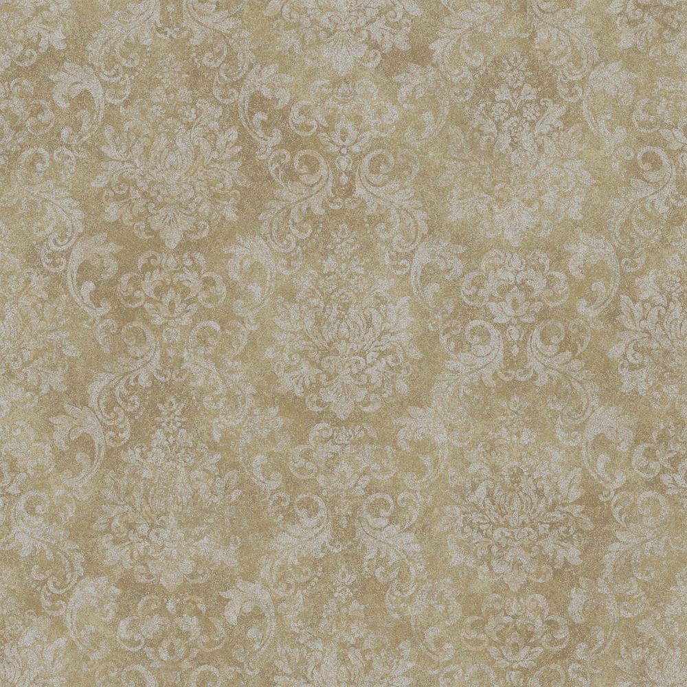 Special FX 2 Collection Gold Metallic Damask Vinyl on Non-Woven Non-Pasted 