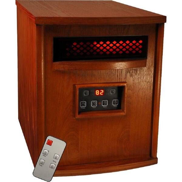 SUNHEAT 1500-Watt Infrared Electric Portable Heater with Remote Control - Cherry