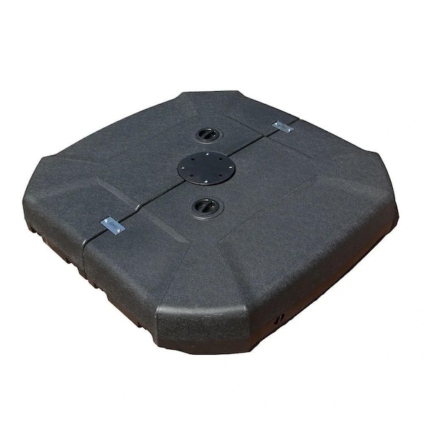 Square Patio Umbrella Base with Wheels in Black, for Most Cantilever Offset Umbrella