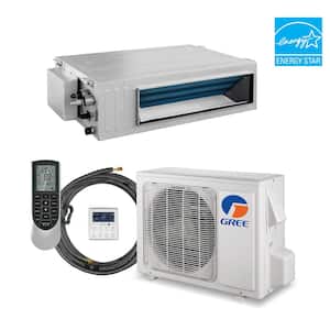 24,000 BTU 2 Ton Inverter Slim Duct Ceiling Cassette Mini Split Air Conditioner with Heat Pump - 230V