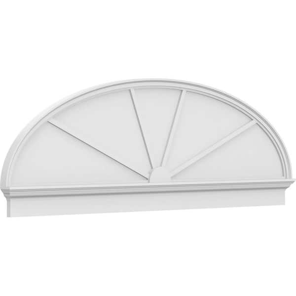 Ekena Millwork 2-3/4 in. x 84 in. x 27-7/8 in. Elliptical 4-Spoke Architectural Grade PVC Combination Pediment Moulding