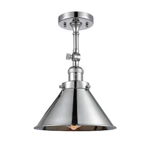 Franklin Restoration Briarcliff 10 in. 1-Light Polished Chrome Semi-Flush Mount with Polished Chrome Metal Shade