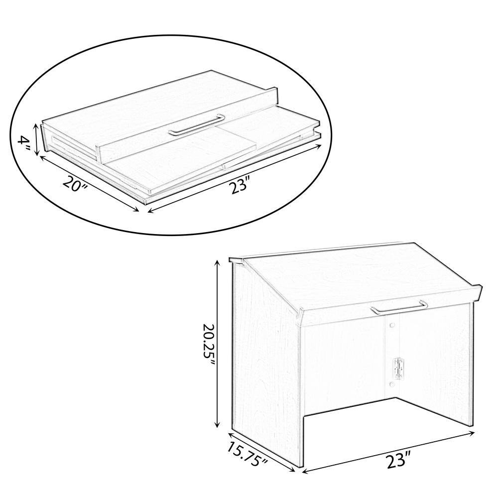 Cherry Foldable Tabletop Portable Lectern for Workspace