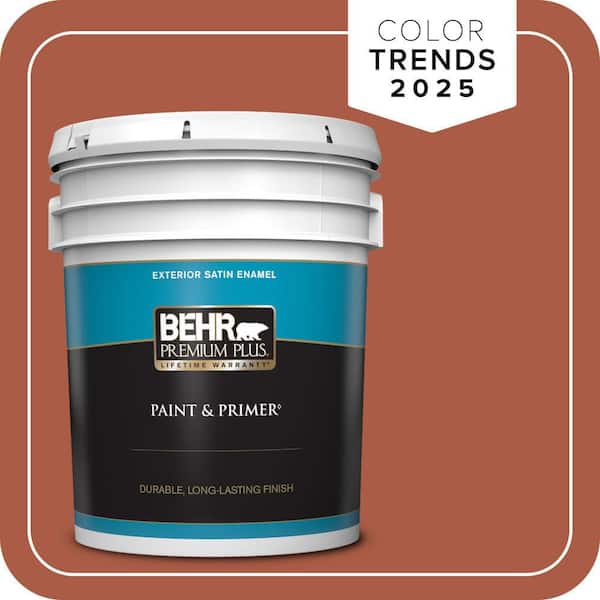 BEHR PREMIUM PLUS 5 gal. #M190-7 Colorful Leaves Satin Enamel Exterior Paint & Primer