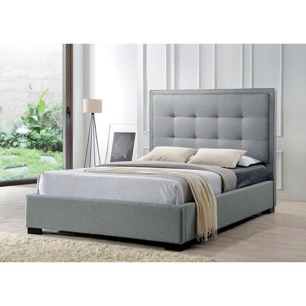luxeo Montecito Gray Queen Upholstered Bed