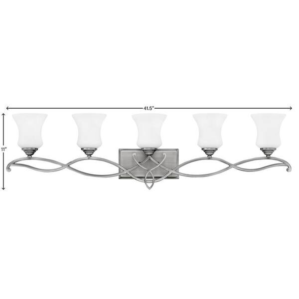 HINKLEY - Brooke 41.5 in. 5 Light Antique Nickel Vanity Light