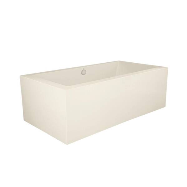 Hydro Systems Dover Freestanding 6 ft. Acrylic Center Drain Rectangular Bathtub in Biscuit