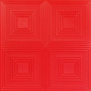 Nested Squares 1.6 ft. x 1.6 ft. Glue Up Foam Ceiling Tile in Red