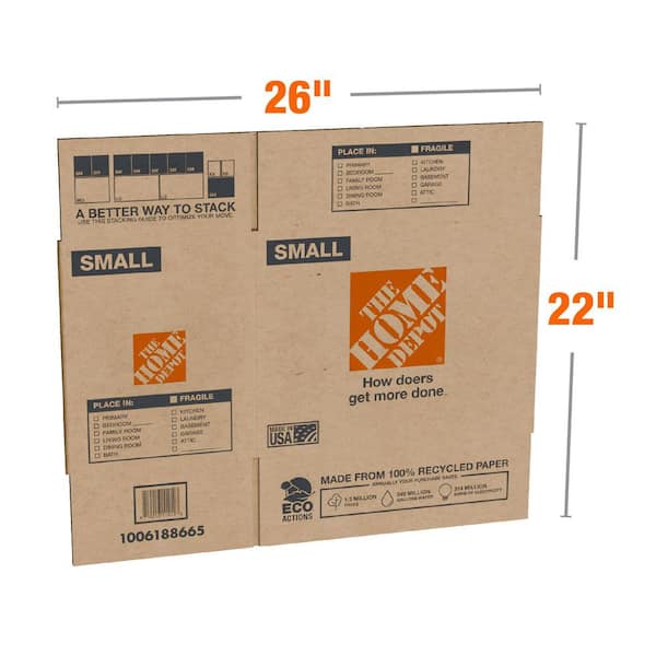 The Home Depot - 16 in. L x 10 in. W x 12 in. D Small Moving Shipping and Packing Box with Handles