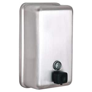 40 oz. Vertical Manual Surface-Mounted Stainless Steel Liquid Soap Dispenser