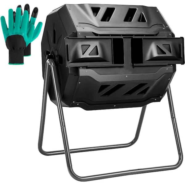 Unbranded 43 Gal. Black Alloy Steel Outdoor Carousel Compost Accelerator