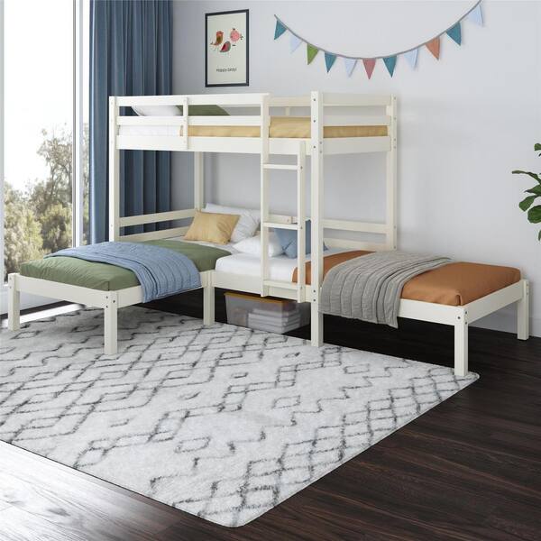 L Shaped Triple Bunk Beds For Girls Queen Bunk Beds | Totally Home