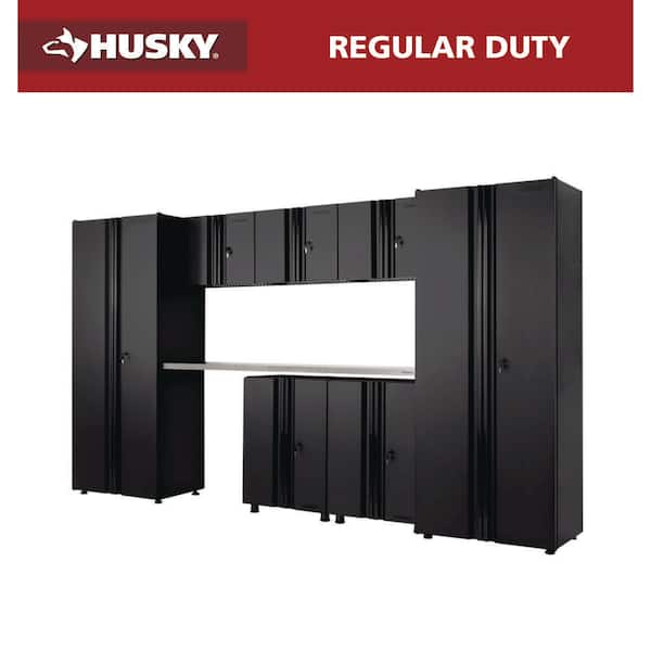 8-Piece Regular Duty Welded Steel Garage Storage System in Black (133 in. W x 75 in. H x 19.6 in. D)