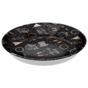 New Year's 13.75 in. x 2.25 in. Black Plastic Bowl (5-Pack)