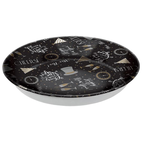 Amscan New Year's 13.75 in. x 2.25 in. Black Plastic Bowl (5-Pack)