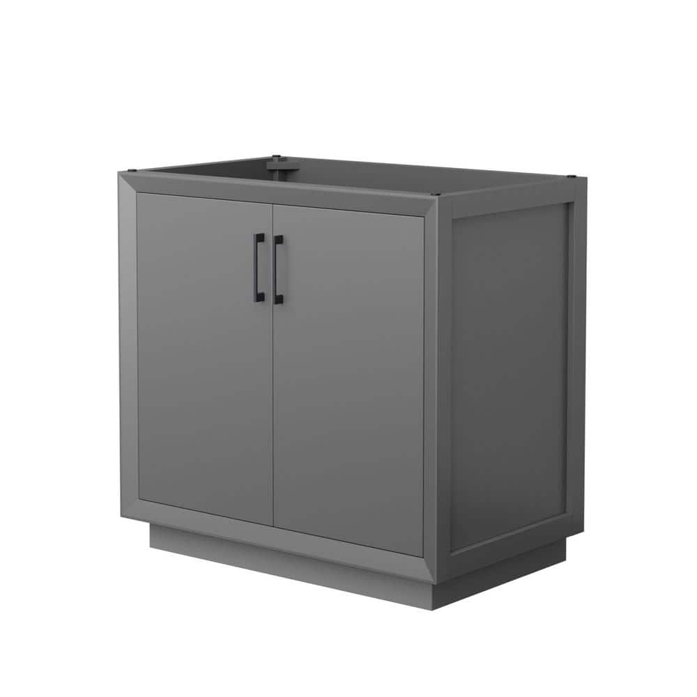Strada 35.25 in. W x 21.75 in. D x 34.25 in. H Single Bath Vanity Cabinet without Top in Dark Gray price history on PriceWatchPro