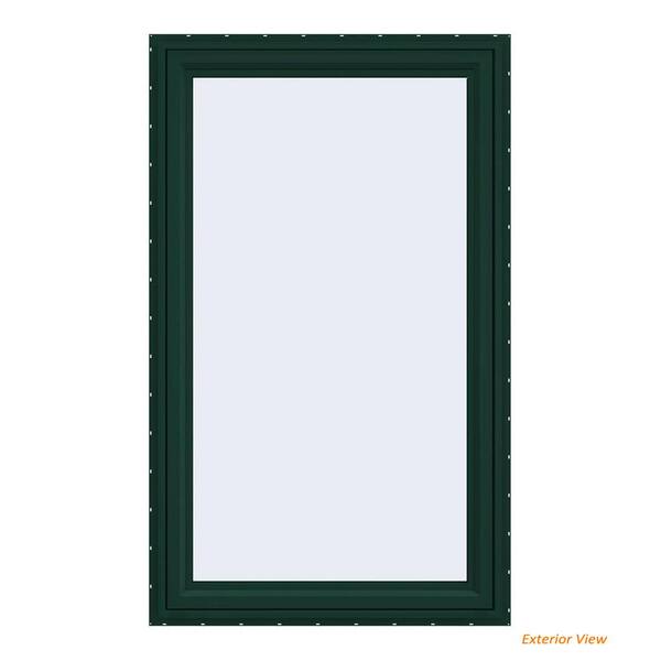 JELD-WEN 35.5 in. x 59.5 in. V-4500 Series Green Painted Vinyl Left-Handed Casement Window with Fiberglass Mesh Screen