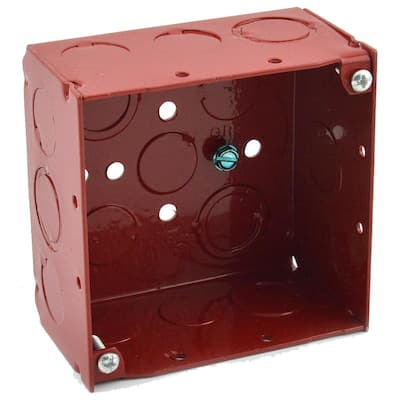 4-Inch Length by 4-Inch Width by 2-1/8-Inch Depth Square Red 50-Pack Thomas & Betts Steel City 52171-1234RD Outlet Box Welded Construction 