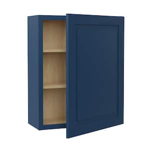 Grayson Mythic Blue Painted Plywood Shaker Assembled Wall Kitchen Cabinet Soft Close 15 in W x 12 in D x 30 in H