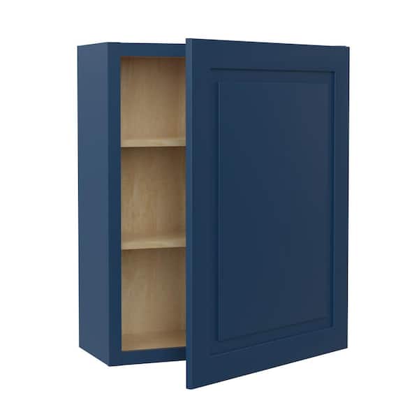 Home Decorators Collection Grayson 18 in. W x 12 in. D x 30 in. H Assembled Plywood Wall Kitchen Cabinet in Mythic Blue with Soft Close