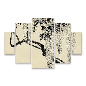 Unknown Japanese Wisteria I B 5-Piece Panel Set Unframed Photography Wall Art 40 in. x 58 in